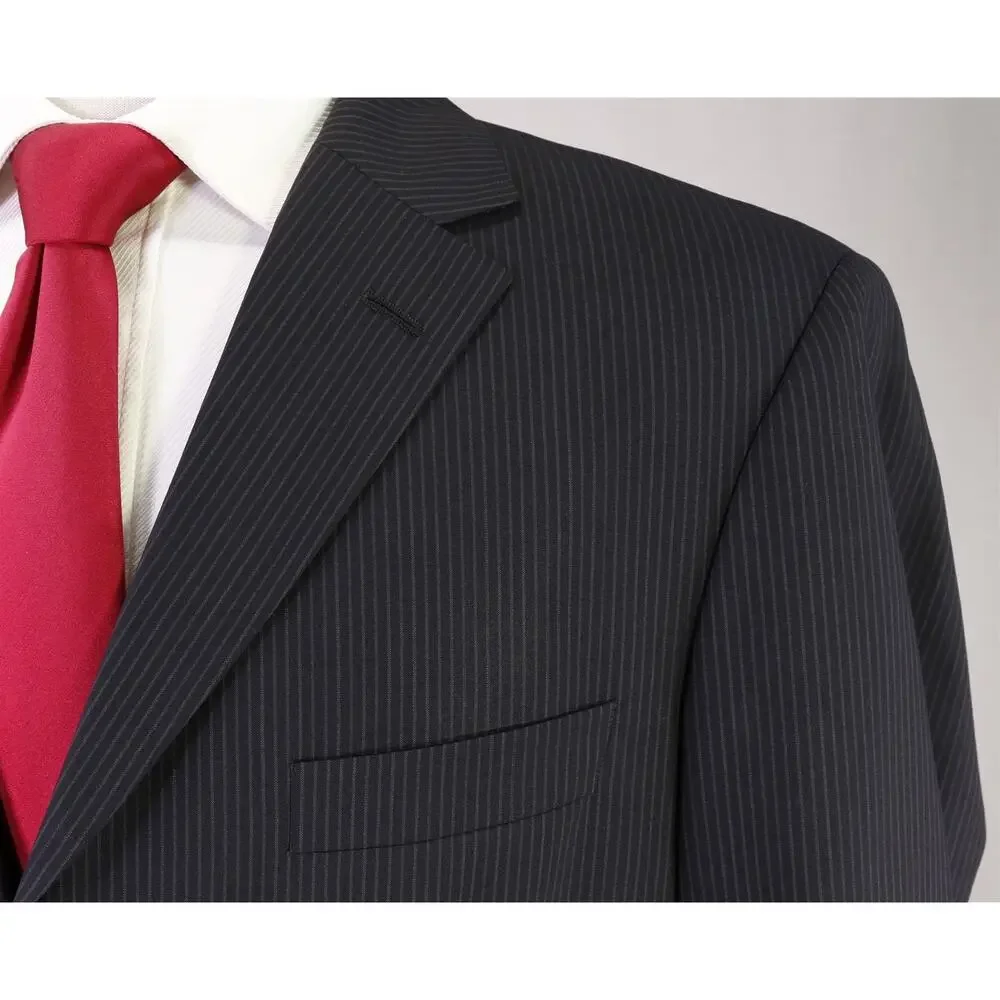 Hugo Boss Black Thin Striped 3-Btn Wool Suit 40S